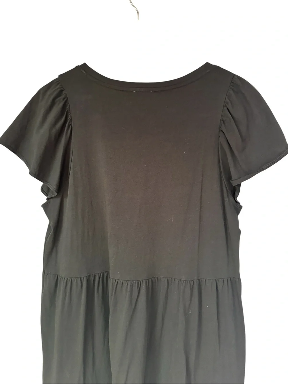 J. Crew Black Tiered Cotton T-Shirt Midi Dress, Size Medium — New Without Tags